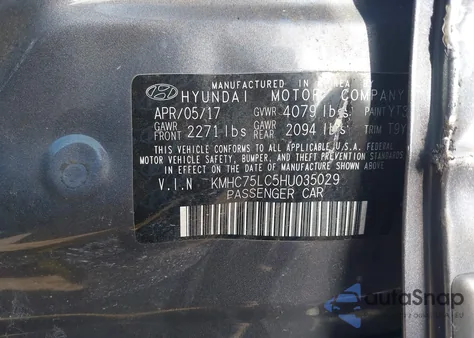 2017 Hyundai Ioniq Hybrid Sel из США, поврежденный, VIN KMHC75LC5HU035029